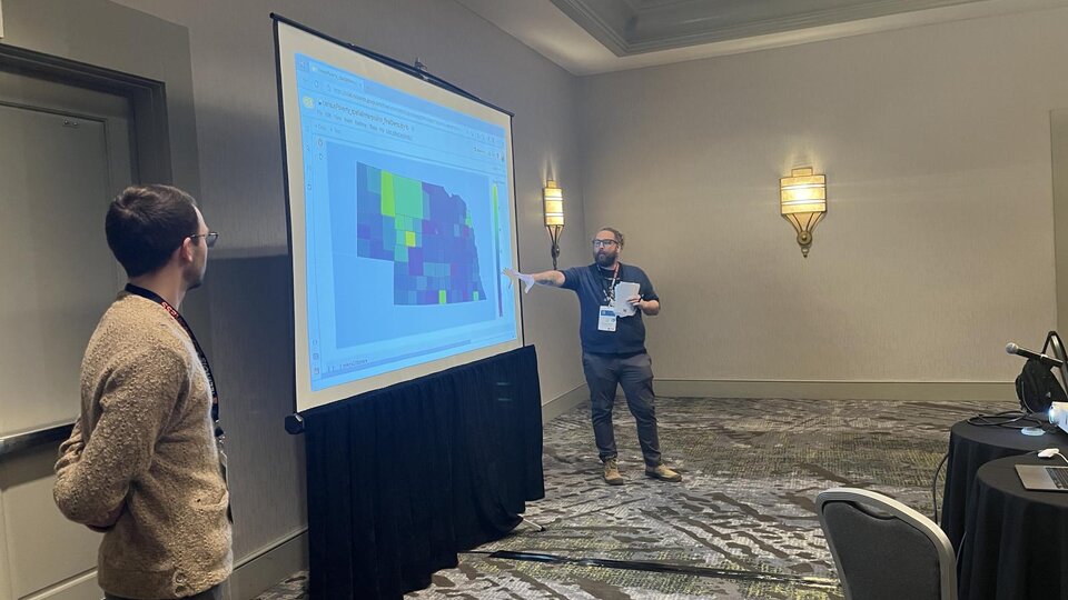 Colton Harper (UNL) and Dr. Zach Wrublewski (UNC-Greensboro) - presenting at the APPE conference - their interpolation module